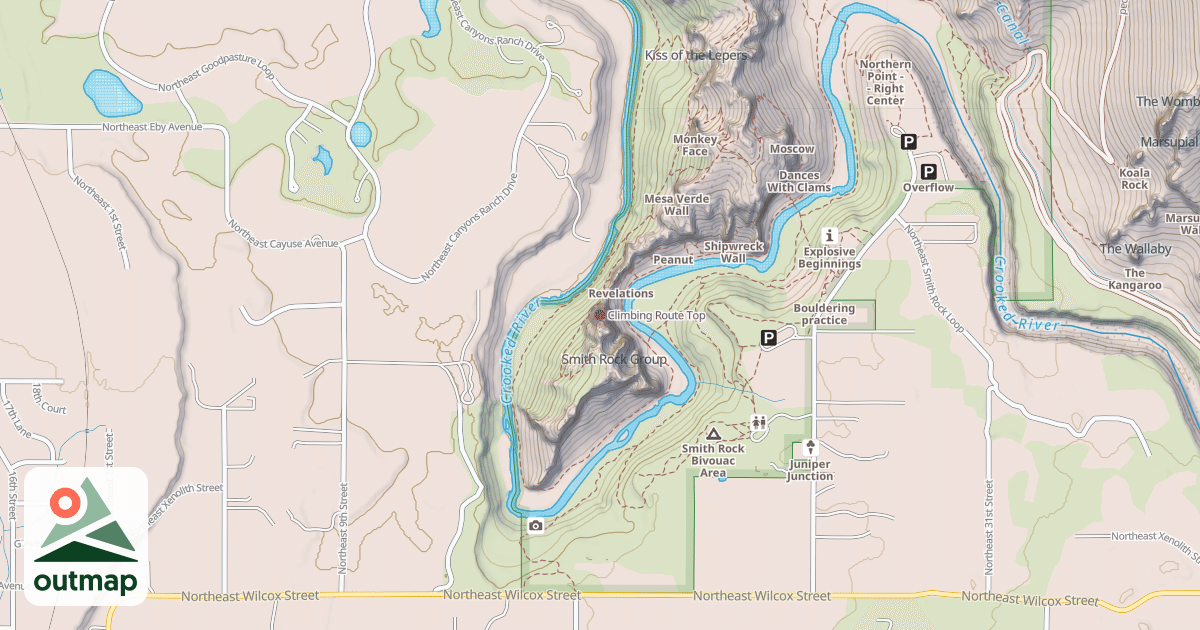 Map of Climbing Route Top