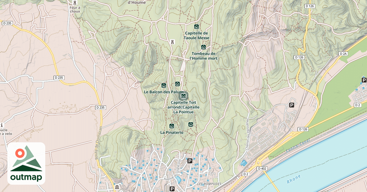 Map of Capitelle Toit arrondi;Capitelle La Pointue