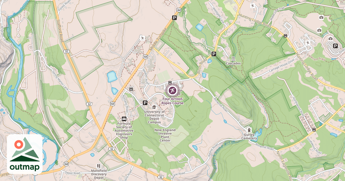Map of Four Arrows Ropes Course