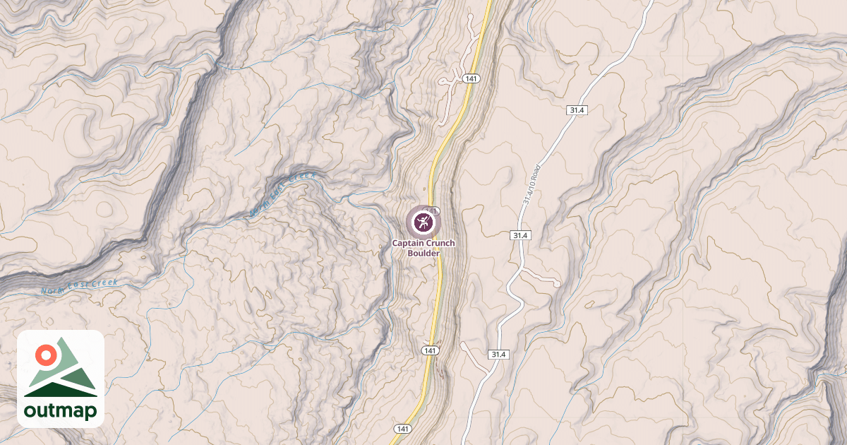 Map of Captain Crunch Boulder
