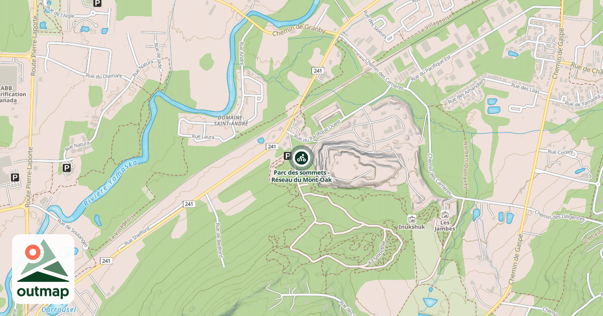 Map of Parc des sommets - Réseau du Mont-Oak