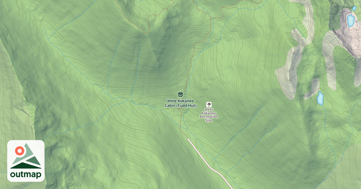 Map of West Kokanee Cabin (Fudd Hut)