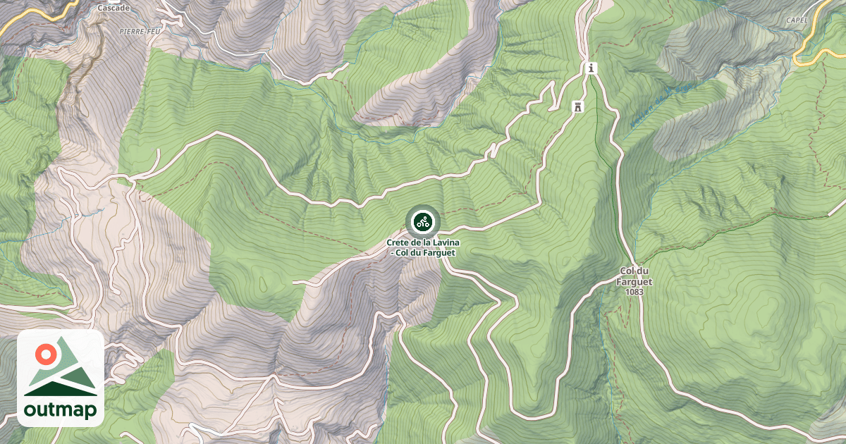 Map of Crete de la Lavina - Col du Farguet