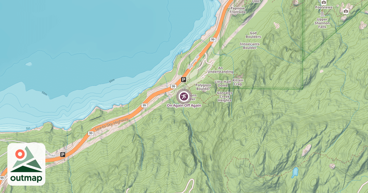 Map of On Again Off Again