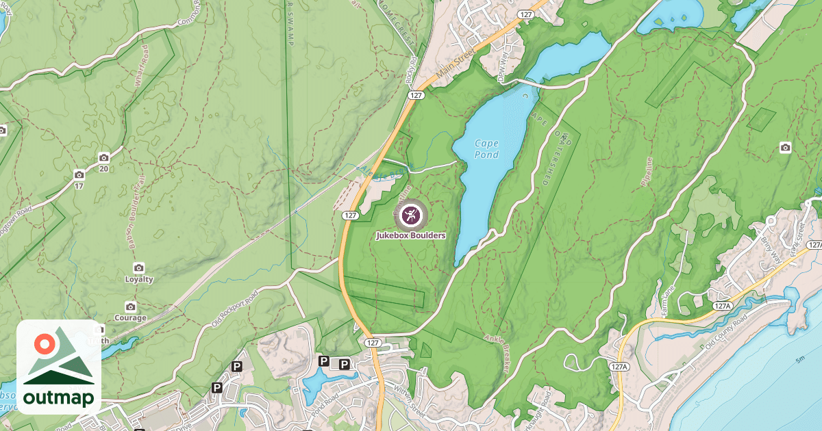 Map of Jukebox Boulders