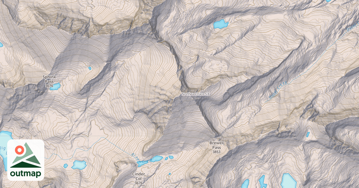 Map of Northeast Face
