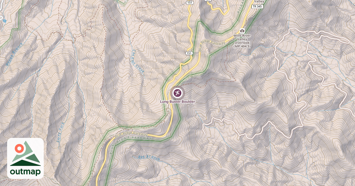 Map of Lung Buster Boulder
