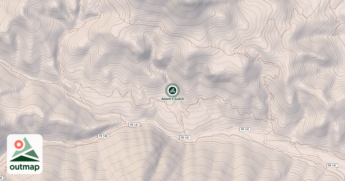 Map of Adam's Gulch