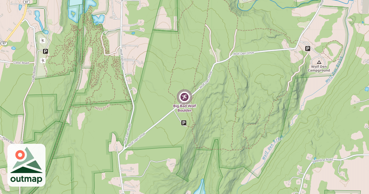 Map of Big Bad Wolf Boulder