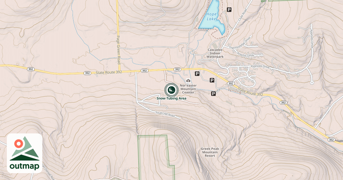 Map of Snow Tubing Area
