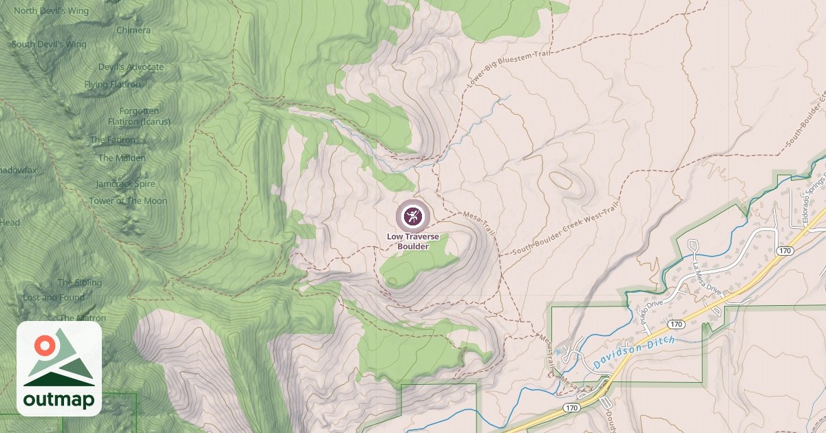 Map of Low Traverse Boulder