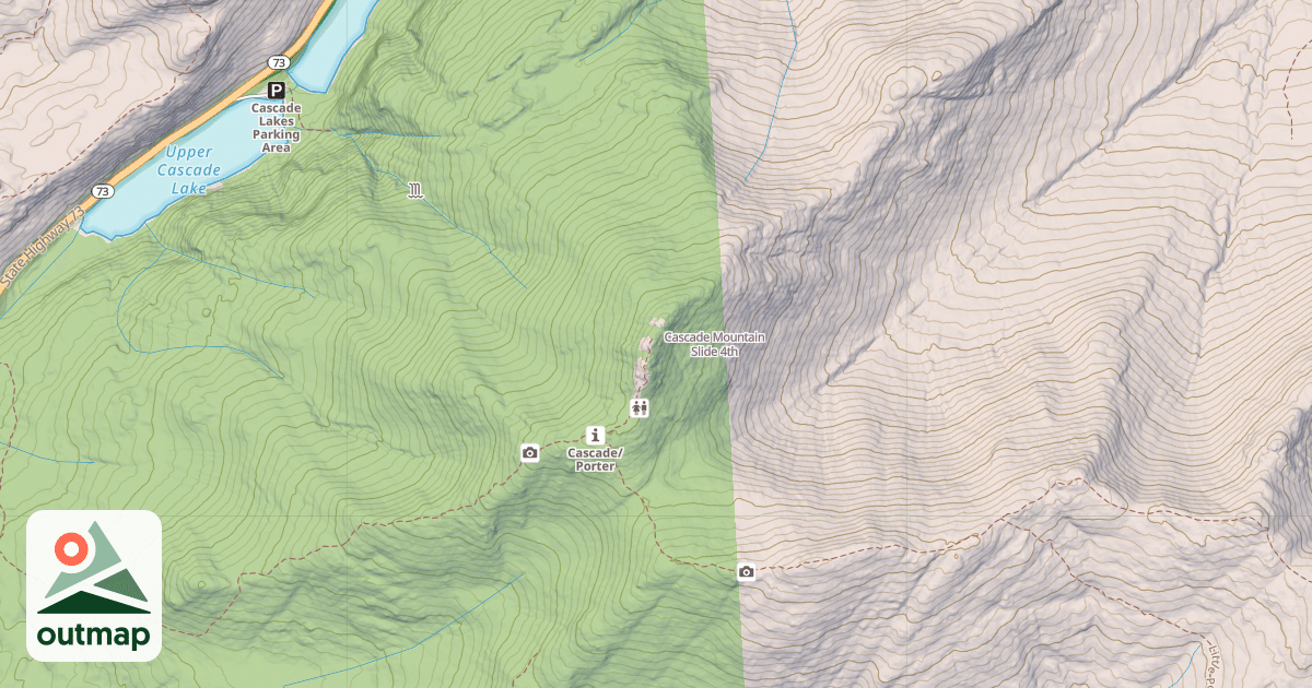 Map of Cascade Mountain Slide