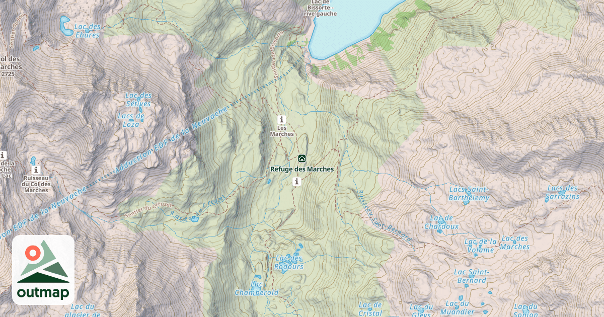 Map of Refuge des Marches