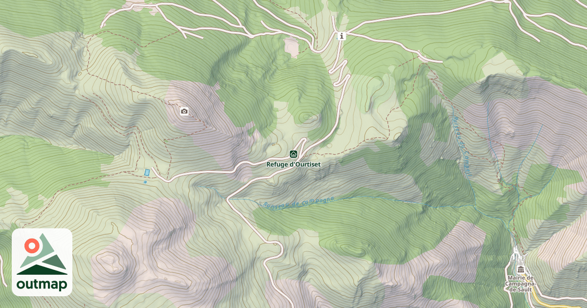Map of Refuge d'Ourtiset