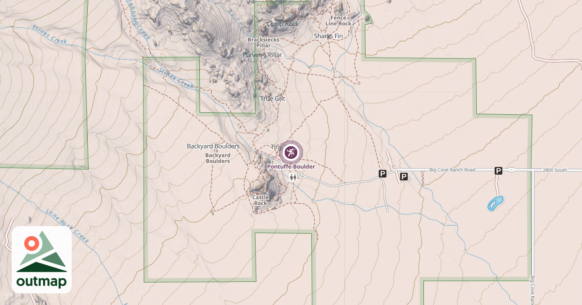 Map of Pontuffe Boulder