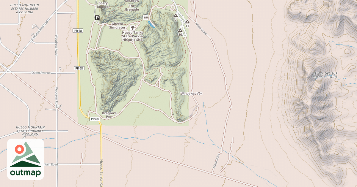 Map of Windy Ass