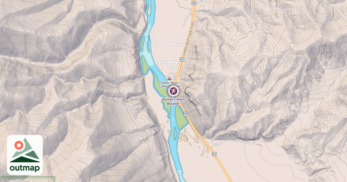 Map of Bambi's Mom Boulder