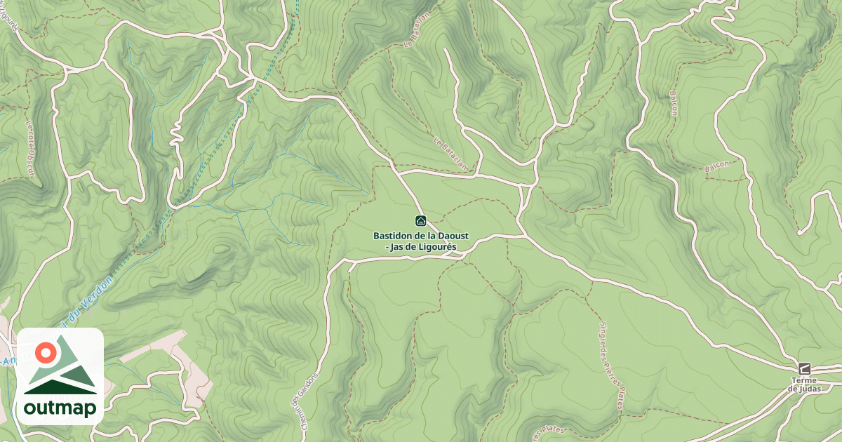 Map of Bastidon de la Daoust - Jas de Ligourés