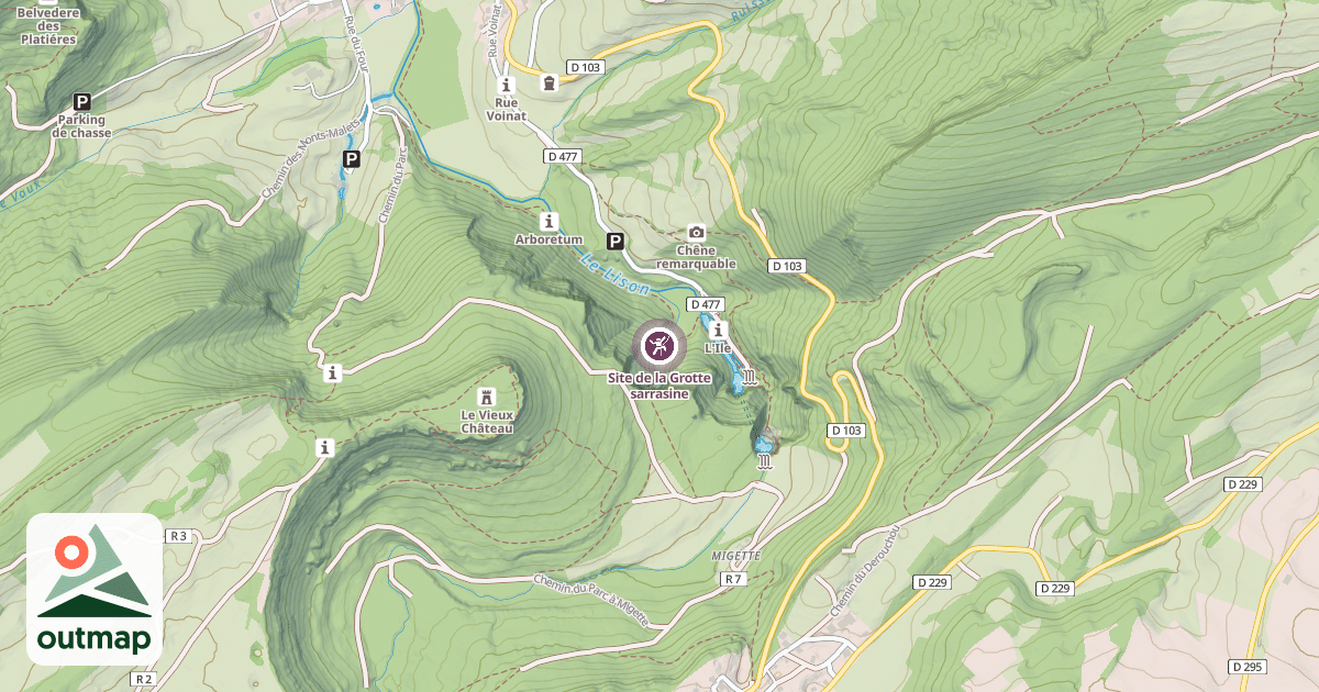Map of Site de la Grotte sarrasine