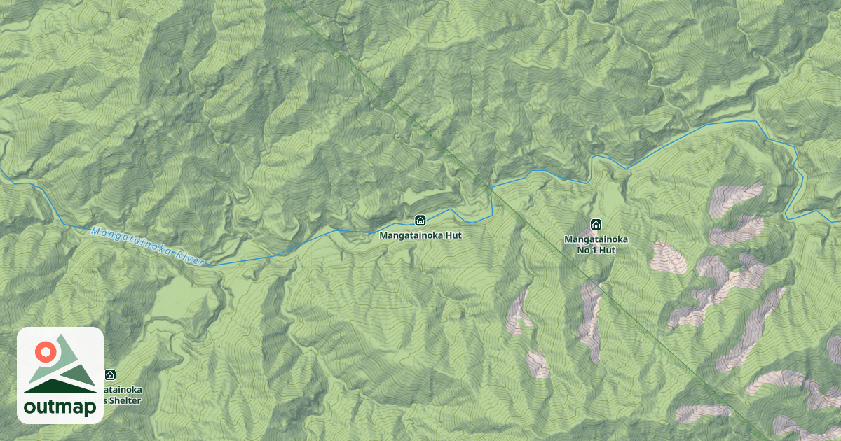 Map of Mangatainoka Hut