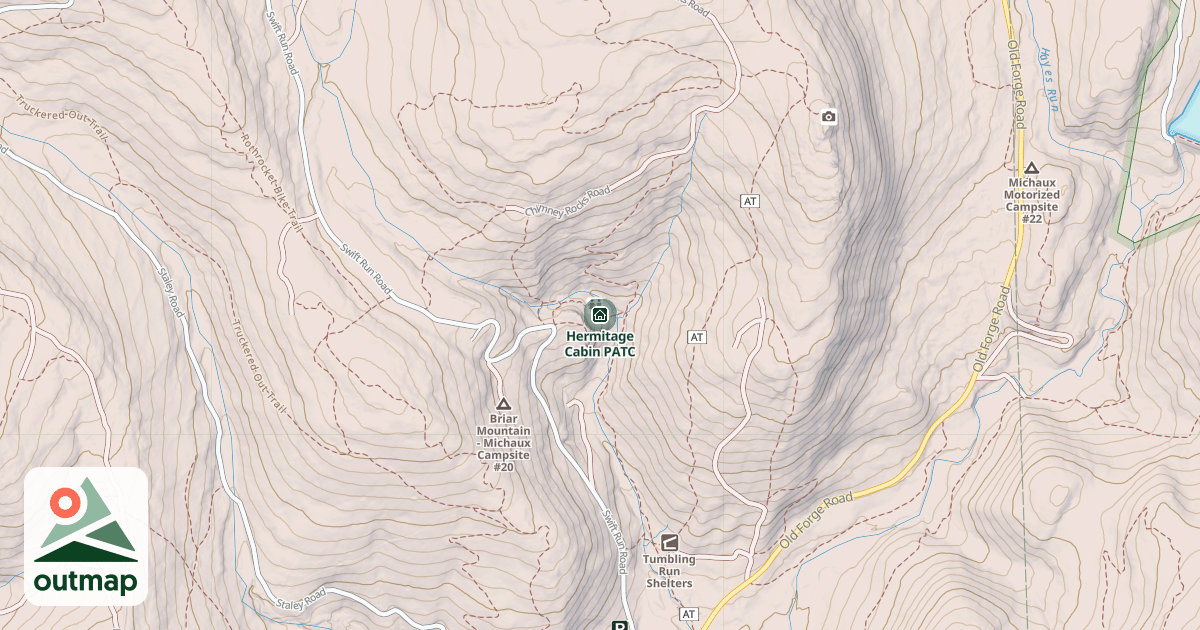 Map of Hermitage Cabin PATC