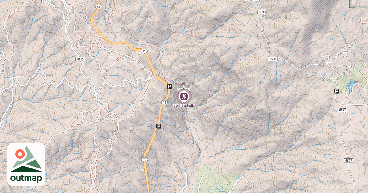 Map of Corlieu Falls