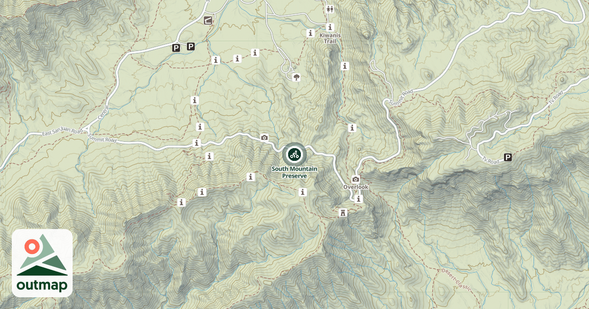 Map of South Mountain Preserve