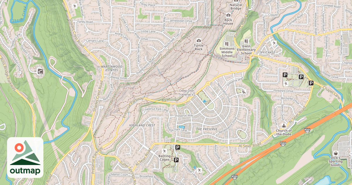 Map of Deep Dish Traverse in Jefferson