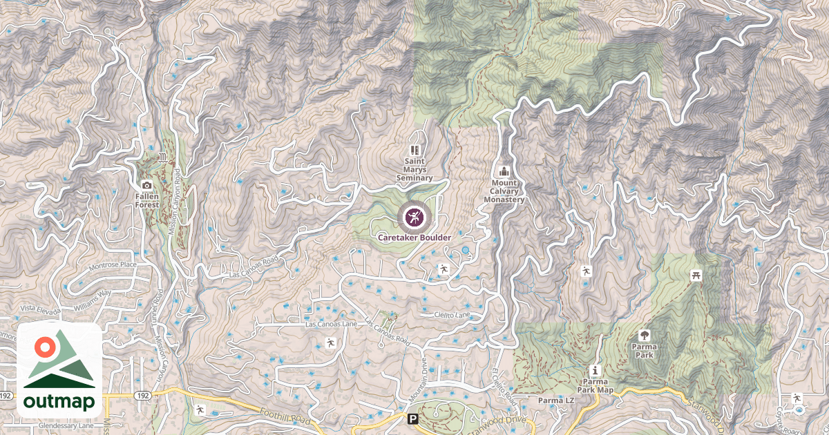 Map of Caretaker Boulder