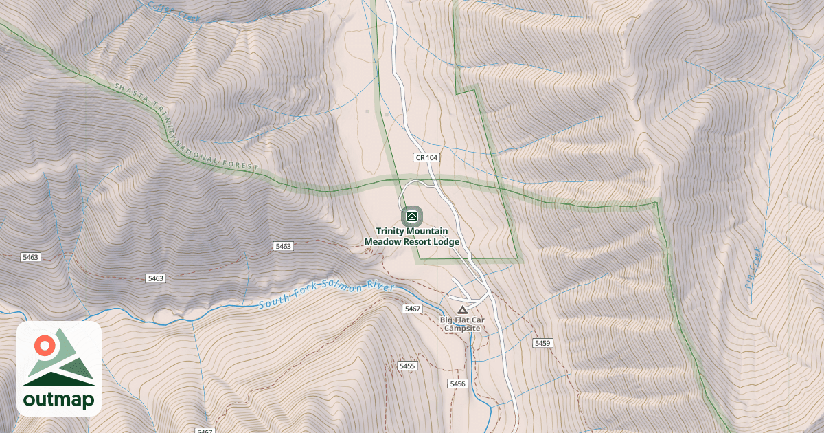 Map of Trinity Mountain Meadow Resort Lodge