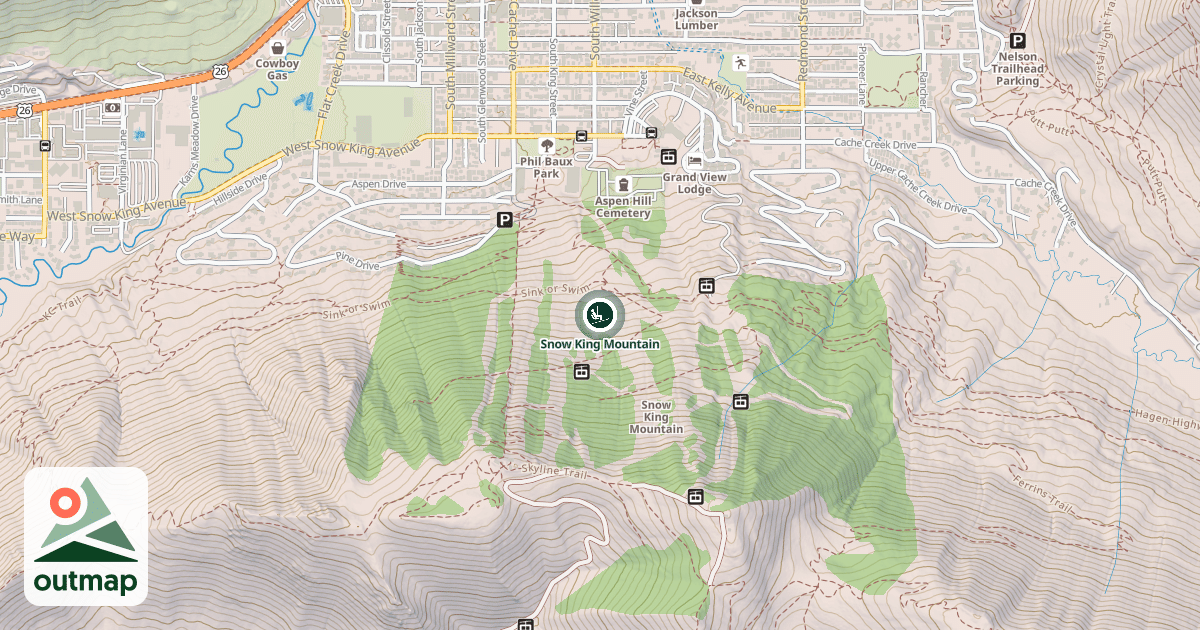 Map of Snow King Mountain