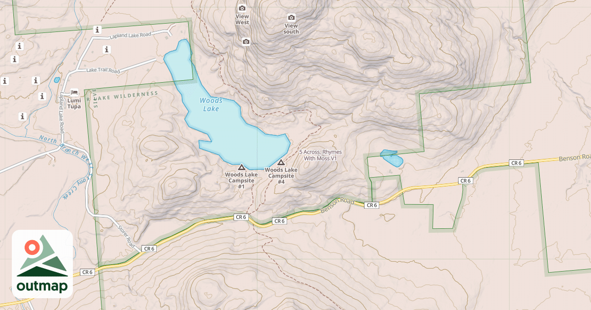 Map of 5 Across, Rhymes With Moss