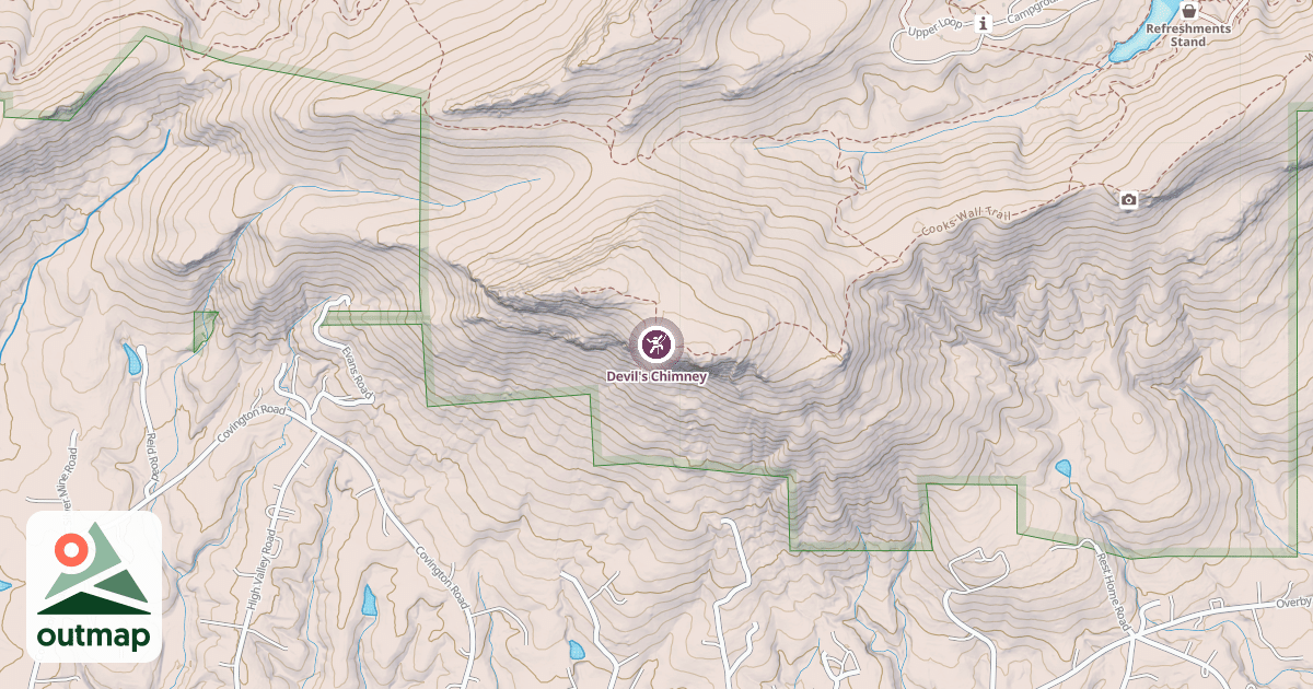 Map of Devil's Chimney