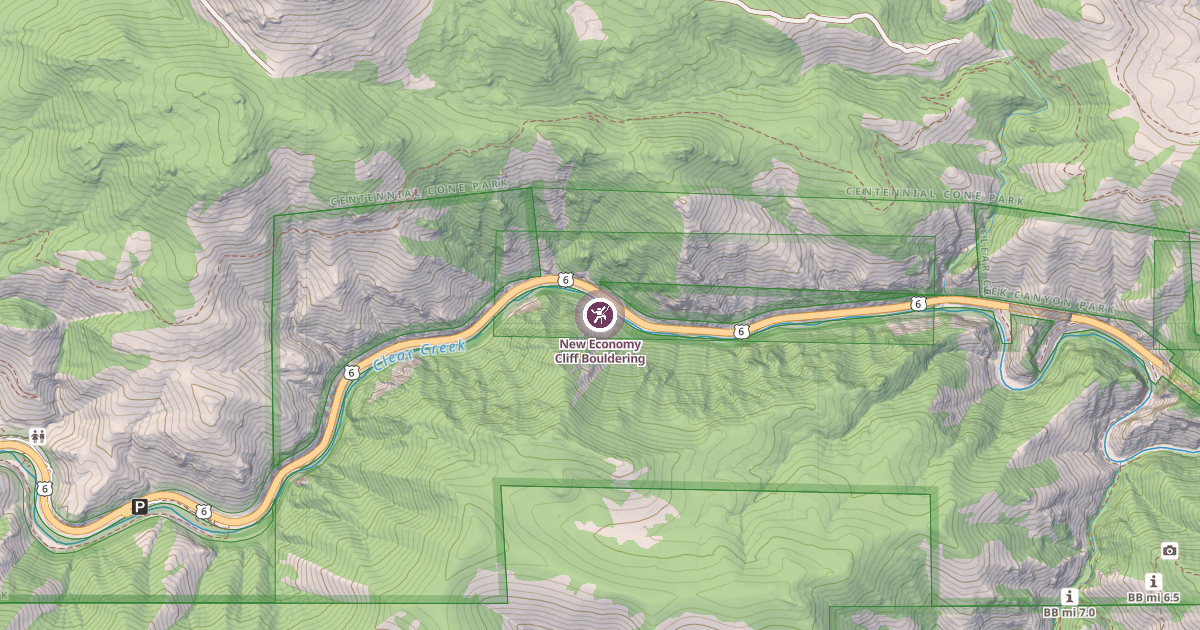 Map preview of New Economy Cliff Bouldering