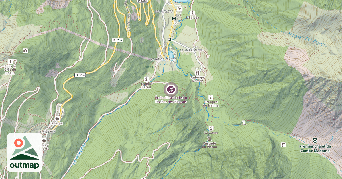 Map of École d'escalade du Rocher des Biassus