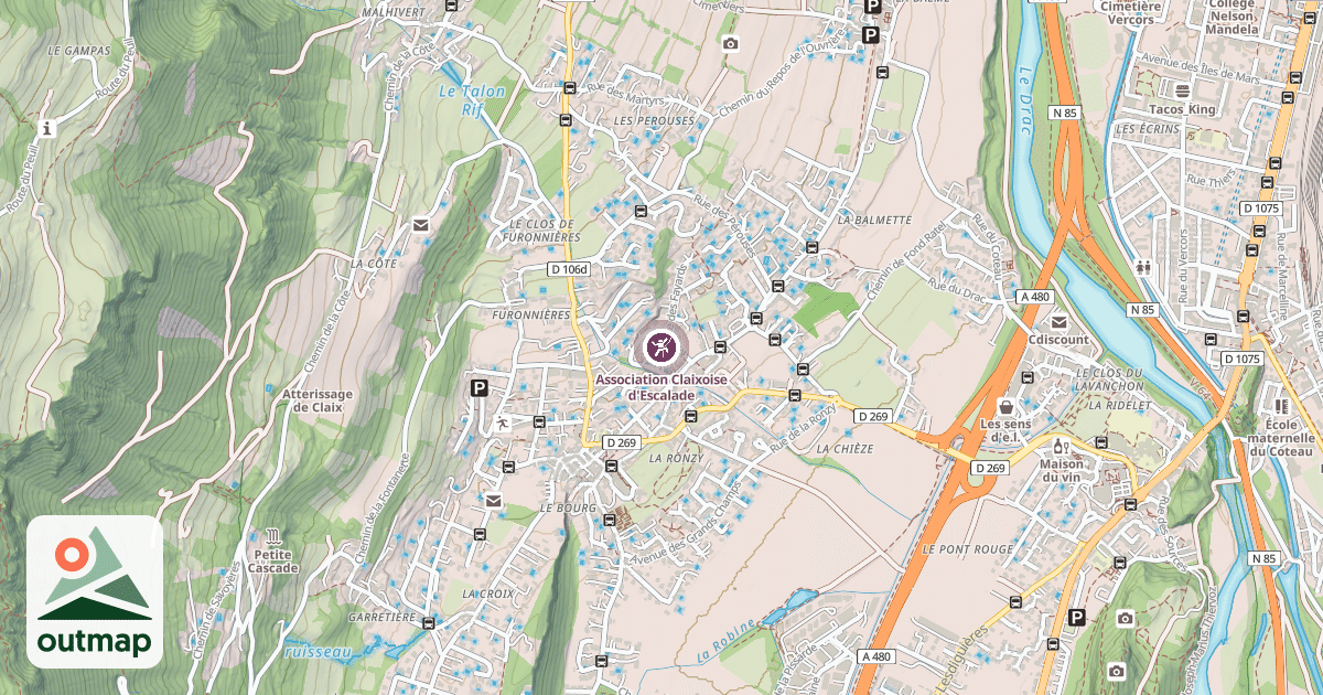 Map of Association Claixoise d'Escalade