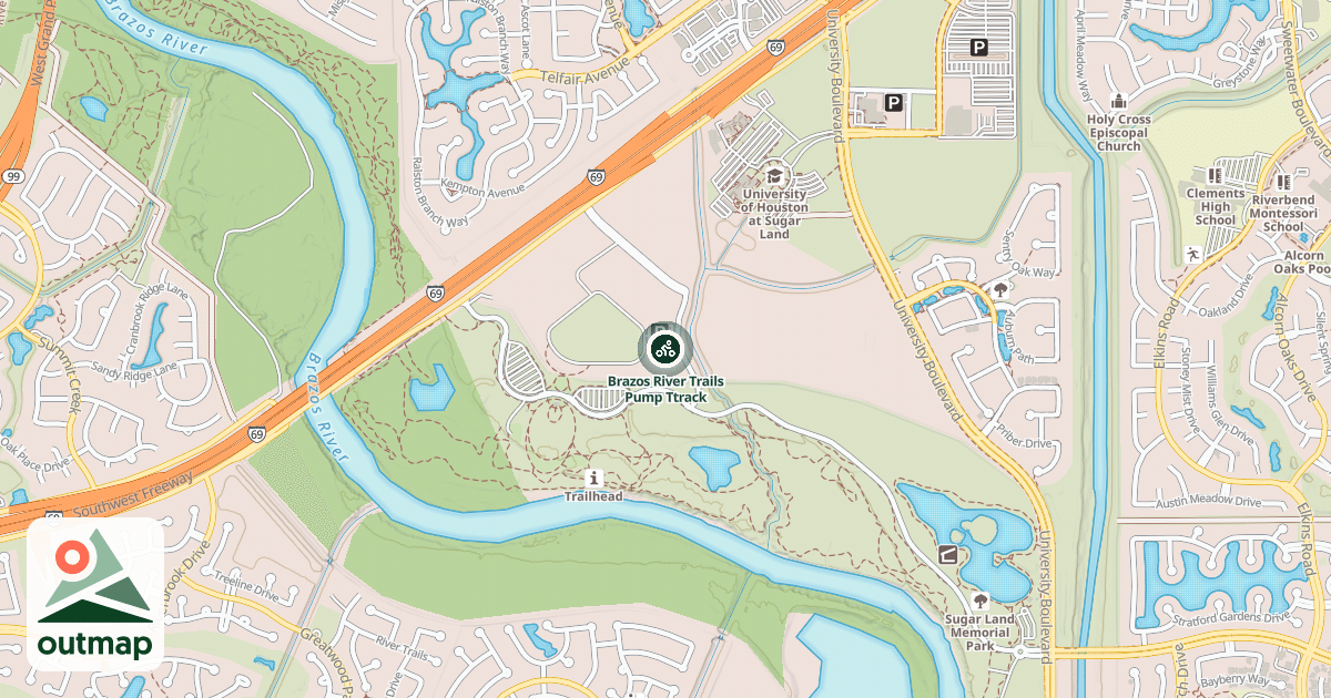 Map of Brazos River Trails Pump Ttrack