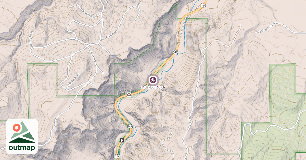 Map of 11th Hour Gulch