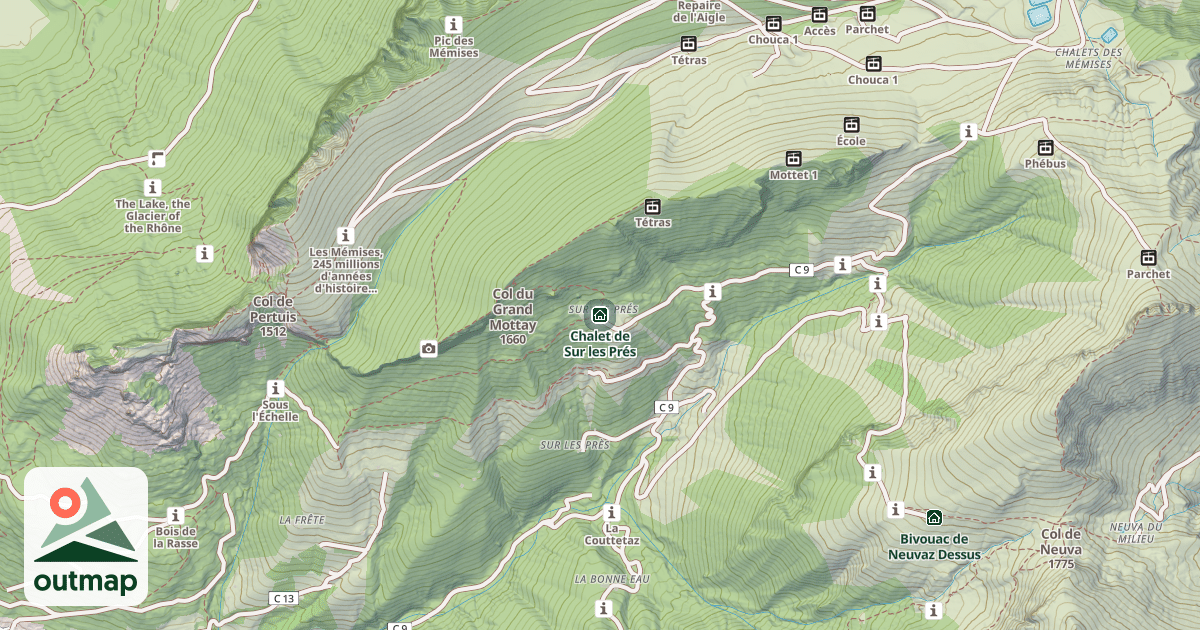 Map of Chalet de Sur les Prés