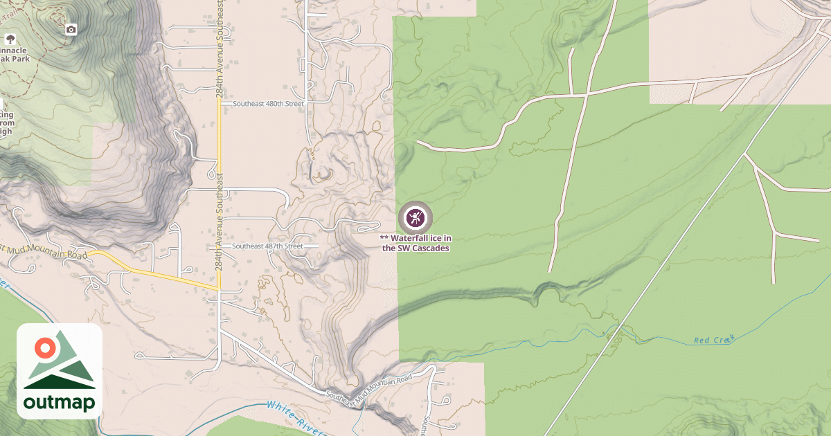 Map of ** Waterfall ice in the SW Cascades