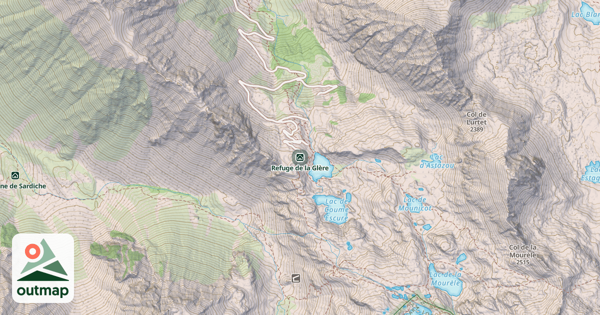 Map of Refuge de la Glère