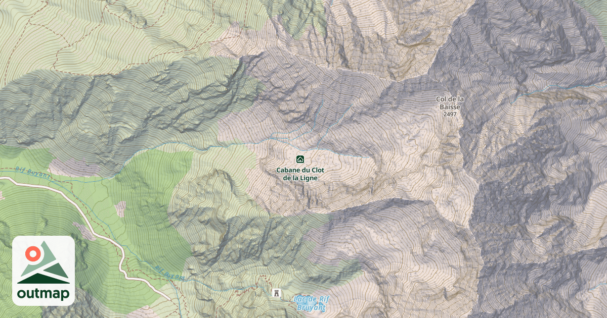 Map of Cabane du Clot de la Ligne