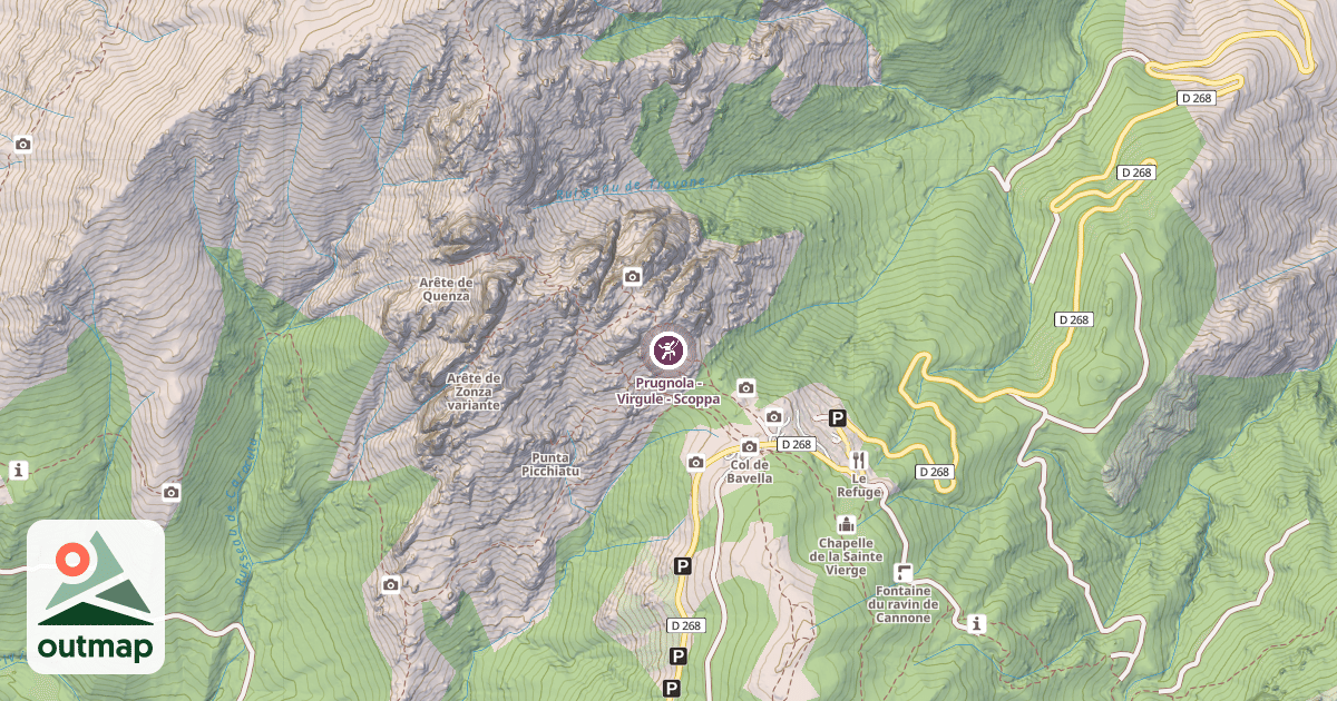 Map of Prugnola - Virgule - Scoppa