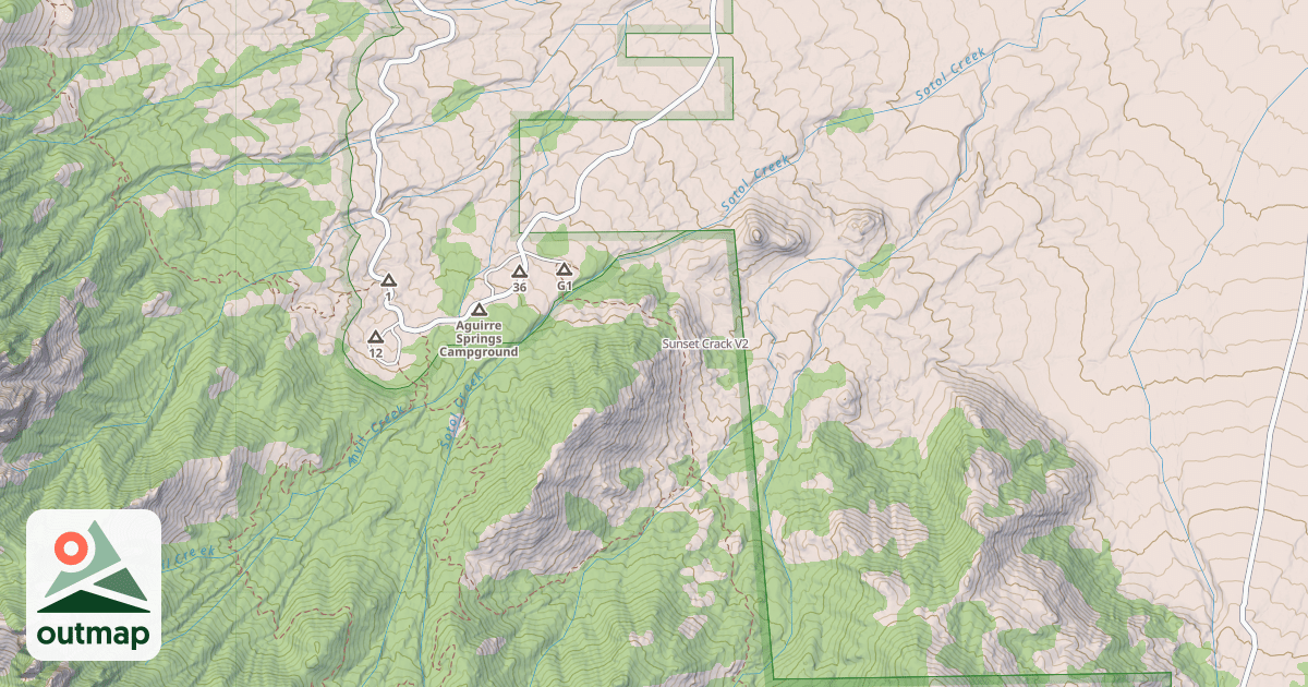 Map of Sunset Crack