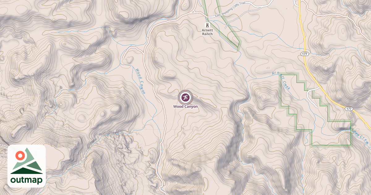 Map of Wood Canyon