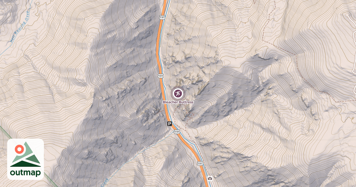 Map of Bleacher Buttress