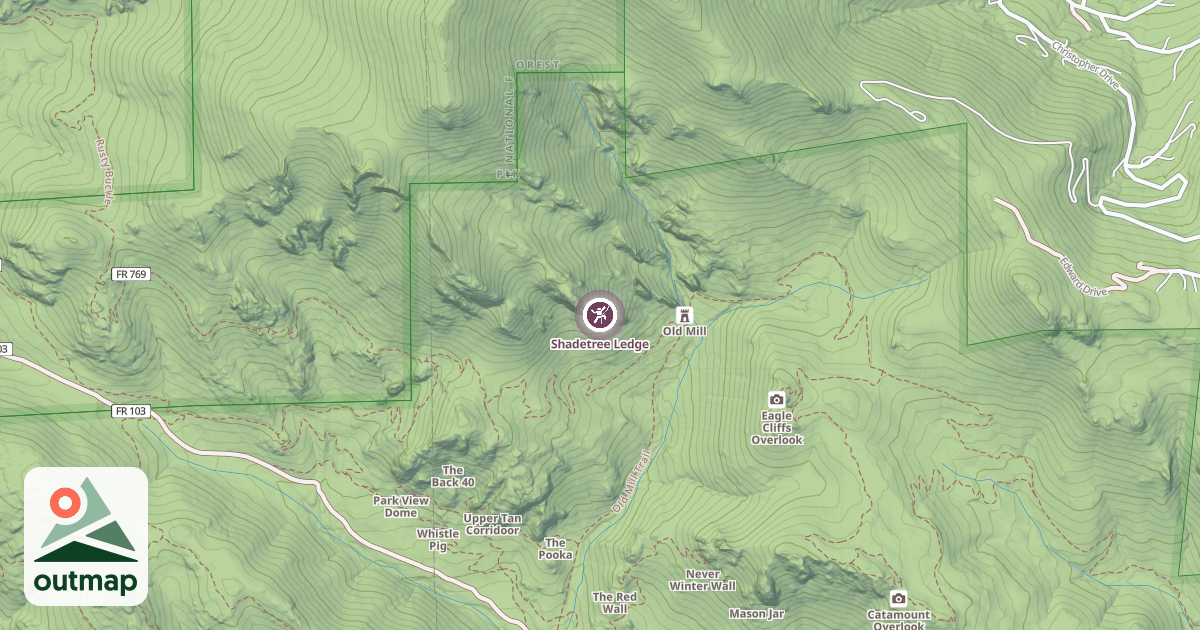 Map of Shadetree Ledge