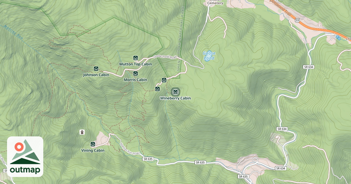 Map of Wineberry Cabin