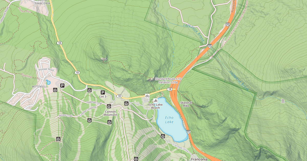 Map preview of Standard Route 5.10 variation