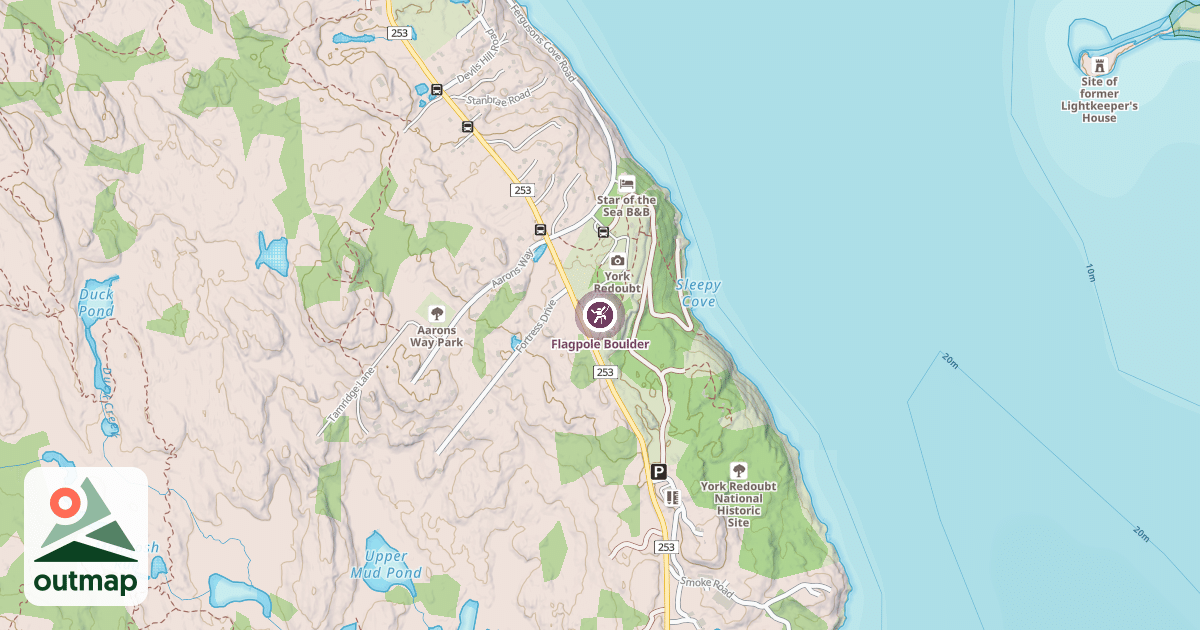 Map of Flagpole Boulder
